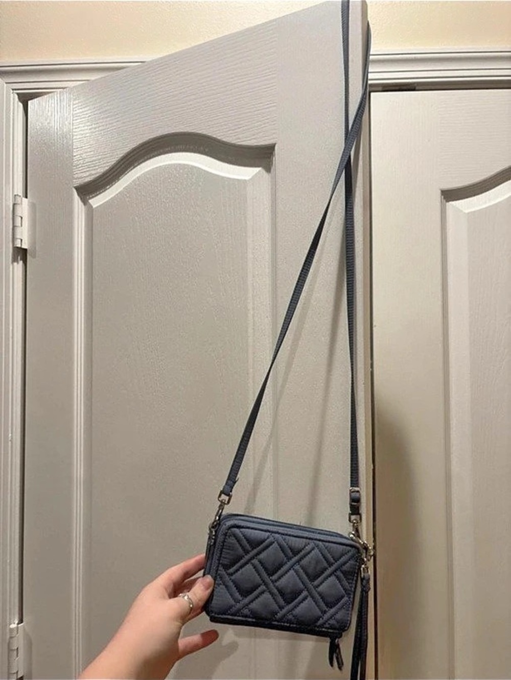 Vera Bradley Turnlock Wallet Crossbody Blue & Black